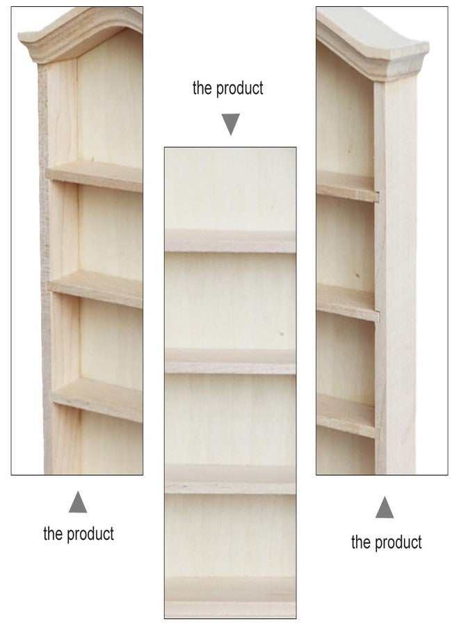 SHINEOFI 1 12 Scale Miniature Wooden Dollhouse Bookshelf Cabinet with 4-Tier Shelves Mini Dollhouse Furniture for Organization Craft Room Display and Doll Accessories - Image 3